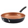 Easy Clean 12.5 Inch Ceramic Nonstick Frying Pan with Helper Handle, Dishwasher Safe, Black