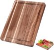 Acacia Wood Cutting Board,16"L x 12"W Non Toxic Wooden Cutting Board for Kitchen
