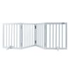 Freestanding Pet Barrier, 24" Height x 80.3" Width, 4-Panel Folding Dog Gate for Various Openings