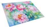 NEW Peonies in Watercolor Glass Cutting Board Decorative Tempered Glass Kitchen Cutting and Serving Board Large Size Chopping Board