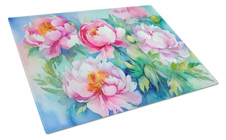 NEW Peonies in Watercolor Glass Cutting Board Decorative Tempered Glass Kitchen Cutting and Serving Board Large Size Chopping Board
