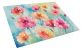 NEW Carnations in Watercolor Glass Cutting Board Decorative Tempered Glass Kitchen Cutting and Serving Board Large Size Chopping Board