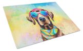NEW Chocolate Labrador Hippie Dawg Glass Cutting Board Decorative Tempered Glass Kitchen Cutting and Serving Board Large Size Chopping Board