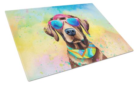 NEW Chocolate Labrador Hippie Dawg Glass Cutting Board Decorative Tempered Glass Kitchen Cutting and Serving Board Large Size Chopping Board