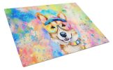 NEW Corgi Hippie Dawg Glass Cutting Board Decorative Tempered Glass Kitchen Cutting and Serving Board Large Size Chopping Board