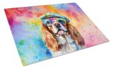 NEW Cavalier Spaniel Hippie Dawg Glass Cutting Board Decorative Tempered Glass Kitchen Cutting and Serving Board Large Size Chopping Board