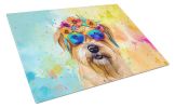NEW Cairn Terrier Hippie Dawg Glass Cutting Board Decorative Tempered Glass Kitchen Cutting and Serving Board Large Size Chopping Board