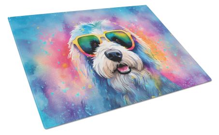 NEW Old English Sheepdog Hippie Dawg Glass Cutting Board Decorative Tempered Glass Kitchen Cutting and Serving Board Large Size Chopping Board