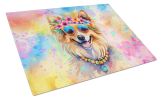 NEW Pomeranian Hippie Dawg Glass Cutting Board Decorative Tempered Glass Kitchen Cutting and Serving Board Large Size Chopping Board
