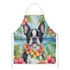 Boston Terrier Luau Apron Cooking Kitchen Server Baking Crafts Gardening for Adult Women Men, Unisex, Large, Multicolor