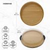 Build-a-Board 14-Inch Round Bamboo Charcuterie and Snack Board with Clear Locking Lid