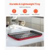 Plastic Serving Trays, 2-Pack Grilling Prep and Serve Trays with Handles , 17x10.35 Inch Anti-Slip Melamine Food Tray, Ideal for BBQ, Kitchen