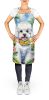 Bichon Frise Luau Apron Cooking Kitchen Server Baking Crafts Gardening for Adult Women Men, Unisex, Large, Multicolor