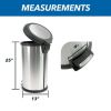 Stainless Steel 10.5 Gallon Trash Can Round Step Kitchen Trash Can