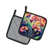 Colorful Calla Lilies Pair of Pot Holders Kitchen Heat Resistant Pot Holders Sets Oven Hot Pads for Cooking Baking BBQ, 7 1/2 x 7 1/2