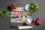 NEW Yellow Labrador Hippie Dawg Glass Cutting Board Decorative Tempered Glass Kitchen Cutting and Serving Board Large Size Chopping Board