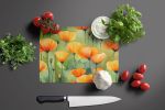 NEW California California Poppies in Watercolor Glass Cutting Board Decorative Tempered Glass Kitchen Cutting and Serving Board Large Size Chopping Bo