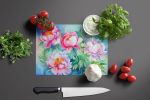 NEW Peonies in Watercolor Glass Cutting Board Decorative Tempered Glass Kitchen Cutting and Serving Board Large Size Chopping Board