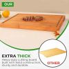 Bamboo cutting board for kitchen. Thick - Wooden cutting board with deep juice groove and side handles. Ideal Charcuterie & Chopping for Meat