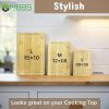 Bamboo Cutting Boards for Kitchen – Set of 3 Wooden Boards with Juice Grooves & Handles – Chopping Board Set for Meat, Veggies