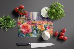 NEW New York Roses in Watercolor Glass Cutting Board Decorative Tempered Glass Kitchen Cutting and Serving Board Large Size Chopping Board