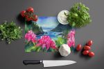 NEW Washington Coast Rhododendrons in Watercolor Glass Cutting Board Decorative Tempered Glass Kitchen Cutting and Serving Board Large Size Chopping B