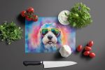 NEW Old English Sheepdog Hippie Dawg Glass Cutting Board Decorative Tempered Glass Kitchen Cutting and Serving Board Large Size Chopping Board