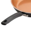 Easy Clean 12.5 Inch Ceramic Nonstick Frying Pan with Helper Handle, Dishwasher Safe, Black