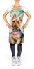 Silky Terrier Luau Apron Cooking Kitchen Server Baking Crafts Gardening for Adult Women Men, Unisex, Large, Multicolor