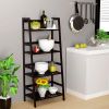 4-Tier Ladder Shelf, Multifunctional Ladder-Shaped Bookcase Storage Shelves, Bamboo Plant Stand Flower Pots Holder
