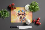 NEW Airedale Terrier Hippie Dawg Glass Cutting Board Decorative Tempered Glass Kitchen Cutting and Serving Board Large Size Chopping Board