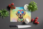 NEW Chocolate Labrador Hippie Dawg Glass Cutting Board Decorative Tempered Glass Kitchen Cutting and Serving Board Large Size Chopping Board