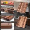 Acacia Wood Cutting Board,16"L x 12"W Non Toxic Wooden Cutting Board for Kitchen