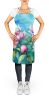 Peonies in Watercolor Apron Cooking Kitchen Server Baking Crafts Gardening for Adult Women Men, Unisex, Large, Multicolor