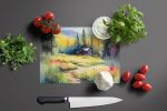Montana Bitterroot in Watercolor Glass Cutting Board Decorative Tempered Glass Kitchen Cutting and Serving Board Large Size Chopping Board
