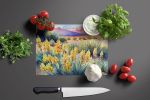 NEW New Mexico Yucca Flower in Watercolor Glass Cutting Board Decorative Tempered Glass Kitchen Cutting and Serving Board Large Size Chopping Board