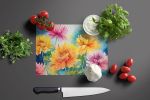 NEW Chrysanthemums in Watercolor Glass Cutting Board Decorative Tempered Glass Kitchen Cutting and Serving Board Large Size Chopping Board