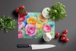 NEW Ranunculus in Watercolor Glass Cutting Board Decorative Tempered Glass Kitchen Cutting and Serving Board Large Size Chopping Board