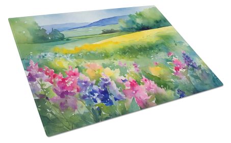 NEW Massachusetts Mayflowers in Watercolor Glass Cutting Board Decorative Tempered Glass Kitchen Cutting and Serving Board Large Size Chopping Board (Default: Default)