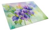 NEW New Jersey Violet in Watercolor Glass Cutting Board Decorative Tempered Glass Kitchen Cutting and Serving Board Large Size Chopping Board