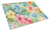 NEW Alaska Forget-me-nots in Watercolor Glass Cutting Board Decorative Tempered Glass Kitchen Cutting and Serving Board Large Size Chopping Board