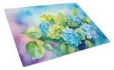 NEW Hydrangeas in Watercolor Glass Cutting Board Decorative Tempered Glass Kitchen Cutting and Serving Board Large Size Chopping Board