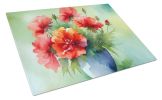 NEW Ohio Scarlet Carnations in Watercolor Glass Cutting Board Decorative Tempered Glass Kitchen Cutting and Serving Board Large Size Chopping Board