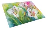 NEW Utah Sego Lilies in Watercolor Glass Cutting Board Decorative Tempered Glass Kitchen Cutting and Serving Board Large Size Chopping Board