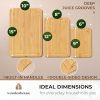 Large Wooden Cutting Board for Kitchen Meal Prep & Serving - Bamboo Cutting Boards with Juice Groove Side Handles