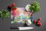 NEW Michigan Apple Blossoms in Watercolor Glass Cutting Board Decorative Tempered Glass Kitchen Cutting and Serving Board Large Size Chopping Board