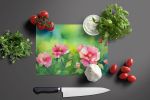 NEW Iowa Wild Prairie Roses in Watercolor Glass Cutting Board Decorative Tempered Glass Kitchen Cutting and Serving Board Large Size Chopping Board
