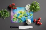 NEW Hydrangeas in Watercolor Glass Cutting Board Decorative Tempered Glass Kitchen Cutting and Serving Board Large Size Chopping Board