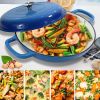 Enameled Cast Iron Dutch Oven, 3.8 Quart Dutch Oven Pot with Lid, Non Stick Cast Iron Pot, Round Oven Safe up to 500°F, Use for Marinate, Cook