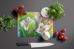 NEW Utah Sego Lilies in Watercolor Glass Cutting Board Decorative Tempered Glass Kitchen Cutting and Serving Board Large Size Chopping Board